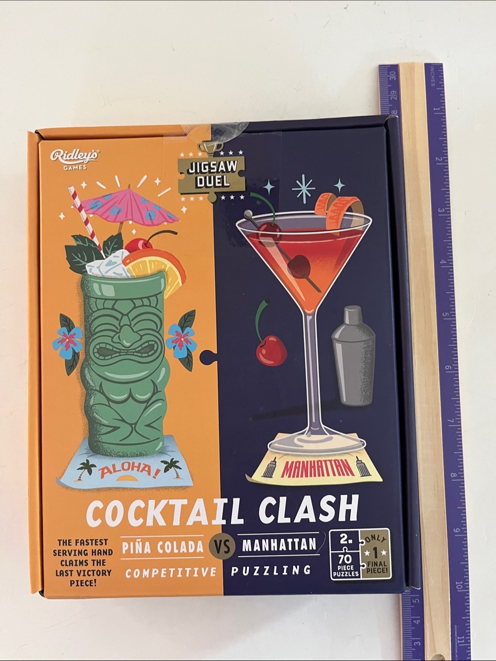 Jigsaw Cocktail Clash Puzzle Game – Orange, Navy, Green, Red